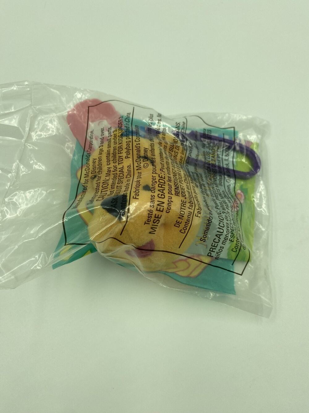DISNEY 1999 McDonalds Winnie The Pooh Plush Clip-On Keychain VINTAGE TOY NEW